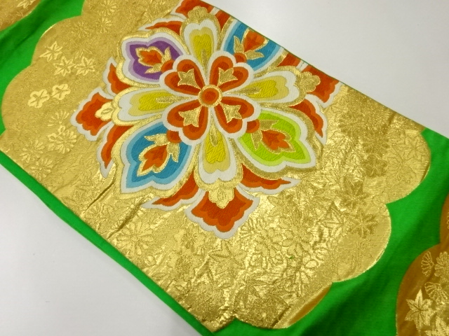 アンティーク　華紋模様織出し袋帯（材料）